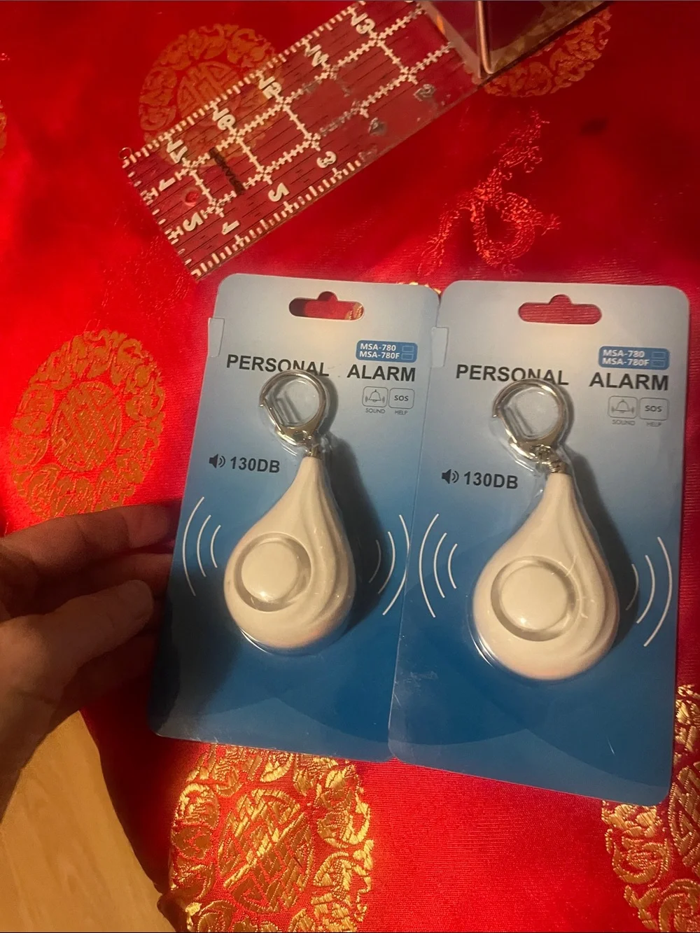 Personal Alarm Keychain – White Compact Safety Alarm lot of two